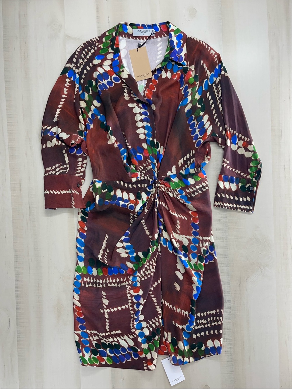 nwt MM LAFLEUR June 1.0 dash plaid dress printed watercolor 10